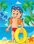 Little swimmer theme image 2 - eps10 vector illustration.