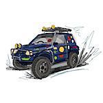 Tuned jeep, sketch for your design. Vector illustration