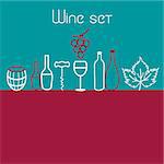 Vector collection of graphic elements of the theme of wine