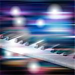 abstract blue white music background with piano keys