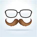 A pair of men's glasses and mustache creative illustration. Vector EPS 10 available.