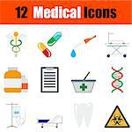 Flat design medical icon set in ui colors. Vector illustration.