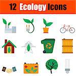 Flat design ecology icon set in ui colors. Vector illustration.