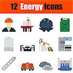 Flat design energy icon set in ui colors. Vector illustration.