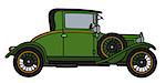 Hand drawing of a vintage green short coupe - not a real type