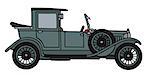 Hand drawing of a vintage gray limousine - not a real type