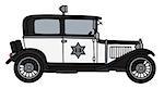 Hand drawing of a vintage police car - not a real type