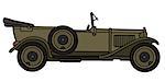 Hand drawing of a vintage military car - not a real type