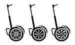 self-balancing electric scooters illustration on white background