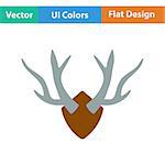 Flat design icon of deer's antlers  in ui colors. Vector illustration.