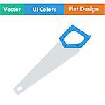Flat design icon of hand saw in ui colors. Vector illustration.