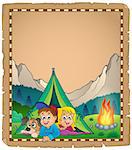 Camping theme parchment 2 - eps10 vector illustration.