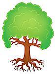 Tree with roots theme image 1 - eps10 vector illustration.