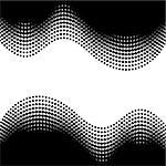 Black vector halftone design elements isolated on white