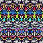 Colorful vector ethnic tribal seamless pattern with ornaments