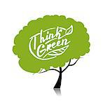 Think green. Tree concept for your design. Vector illustration