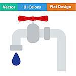 Flat design icon of  pipe with valve in ui colors. Vector illustration.