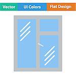 Flat design icon of closed window frame in ui colors. Vector illustration.