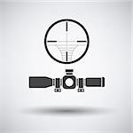 Scope icon on gray background with round shadow. Vector illustration.