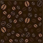 The coffee bean on dark brown background. Food and drink texture