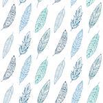 Ethnic Feathers Seamless Pattern. Vector Background Illustration