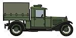 Hand drawing of a vintage military truck - not a real type