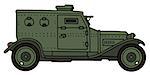 Hand drawing of a vintage military armoured vehicle - not a real type