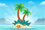 Tropical island theme image 3 - eps10 vector illustration.