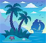 Tropical island theme image 7 - eps10 vector illustration.