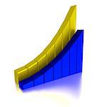 Stock Bar Chart, Business concept, 3d illustration
