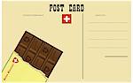 Vintage Swiss postcard, classic black Swiss chocolate.