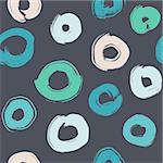 Modern grunge pattern, vector seamless thick brushstrokes pattern in trendy colors, hipster background, grunge circles