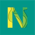 Letter N design template element. Material design Character N vector logo, icon and sign.