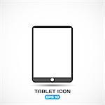 Flat Style Modern Tablet PC  Icon Vector Illustration EPS 10