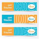 Colorful gift voucher templates with ornamental pattern