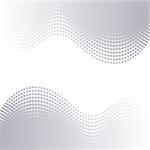 Grey vector halftone design elements isolated on white