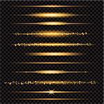 Gold glittering star dust trail sparkling particles on transparent background. Space comet tail. Vector glamour fashion illustration