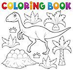 Coloring book dinosaur topic 4 - eps10 vector illustration.