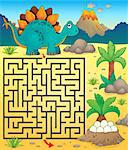 Maze 3 with dinosaur theme 1 - eps10 vector illustration.