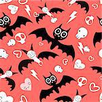 Seamless beautiful pattern of the fun Halloween bats