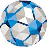 Low polygons style illustration of a soccer football ball set on isolated white background.