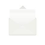Envelope with sheet of paper. Paper blank for document letter message, vector illustration