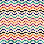 Colorful vector retro seamless gradient wavy line pattern
