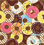 vector illustration of donut seamless background