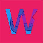 Letter W design template element. Material design Character W vector logo, icon and sign.