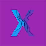 Letter X design template element. Material design Character X vector logo, icon and sign.