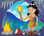 Cave woman theme image 1 - eps10 vector illustration.