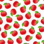 Seamless pattern with apples. Isolated on white background. Clipping paths included.