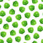 Seamless pattern with a lot of artichoke. Hop background. Isolated on white background. Clipping paths included.