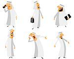 Vector illustration of a six arabs set